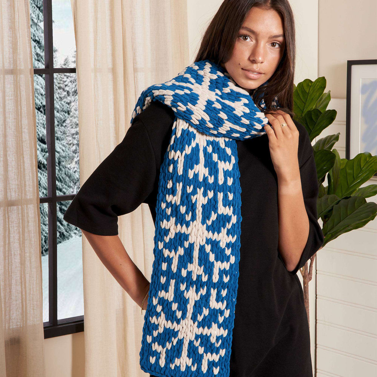 Craft Scarf made in Bernat Alize Blanket EZ Graph It yarn