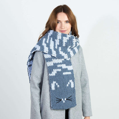 Bernat Craft EZ Graph It Kitty Face Scarf Craft Scarf made in Bernat Alize Blanket EZ Graph-it yarn