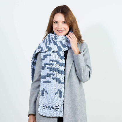 Bernat Craft EZ Graph It Kitty Face Scarf Craft Scarf made in Bernat Alize Blanket EZ Graph-it yarn