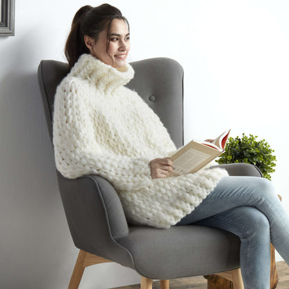 Bernat Craft Alize EZ Cozy Cowl Neck Pullover 2/3XL