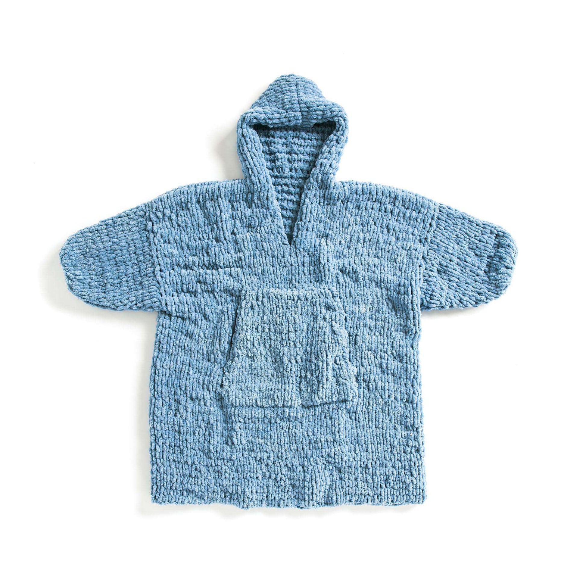 Free Bernat EZ Adult Blanket Hoodie Craft Pattern
