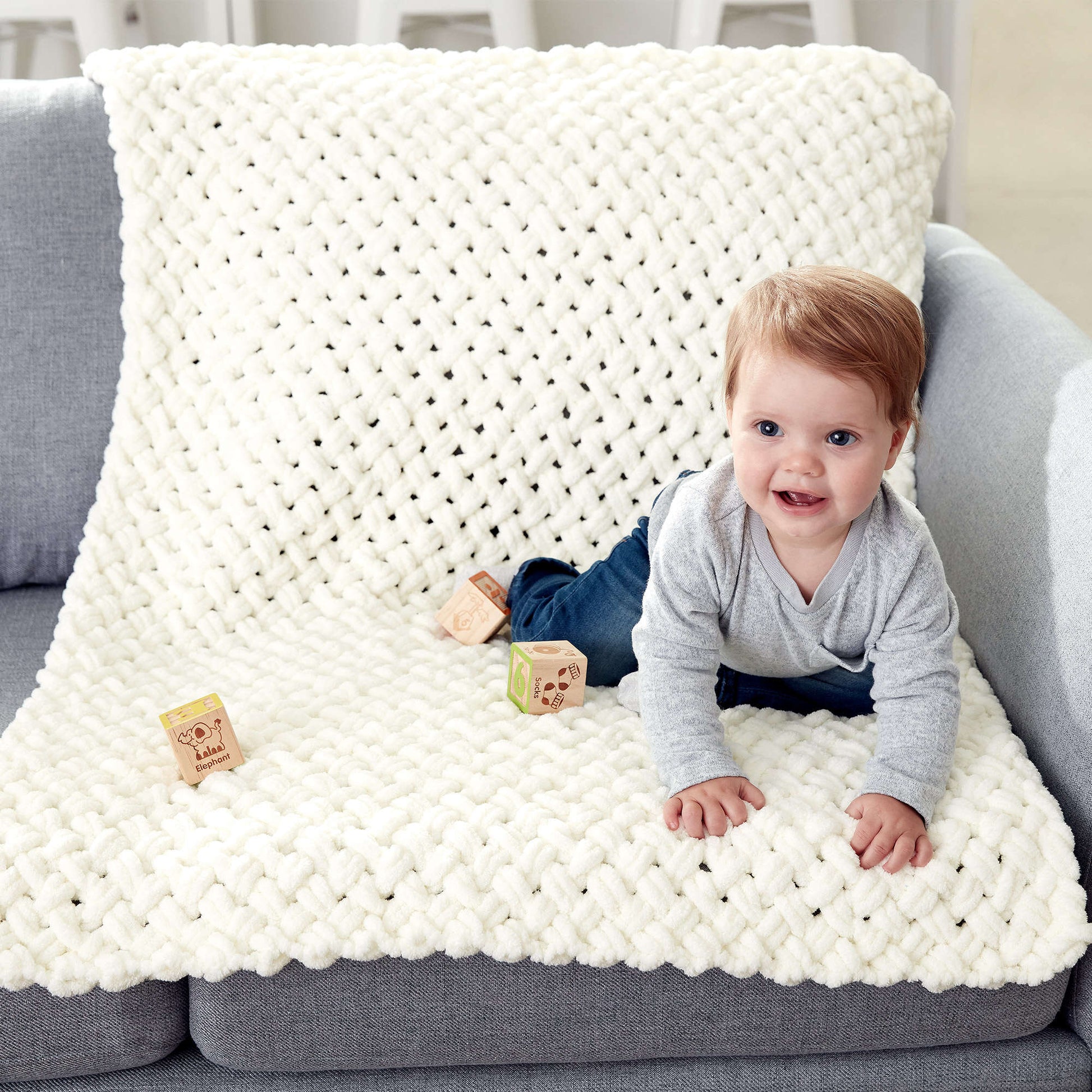 Free Bernat Craft Alize EZ Criss-Cross Baby Blanket Pattern
