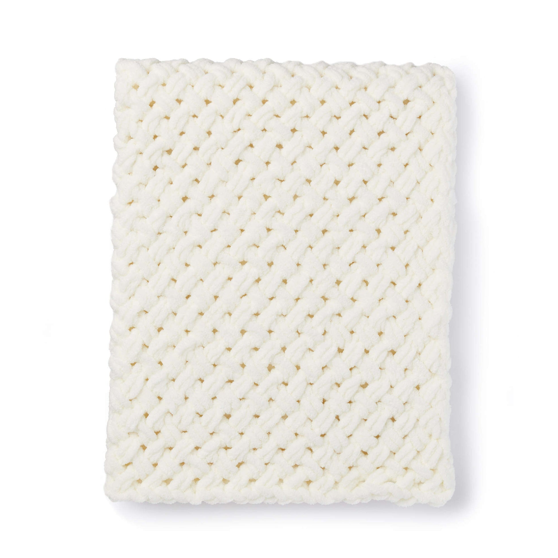 Bernat Alize EZ Criss-Cross Baby Blanket Craft Blanket made in Bernat Blanket-EZ yarn