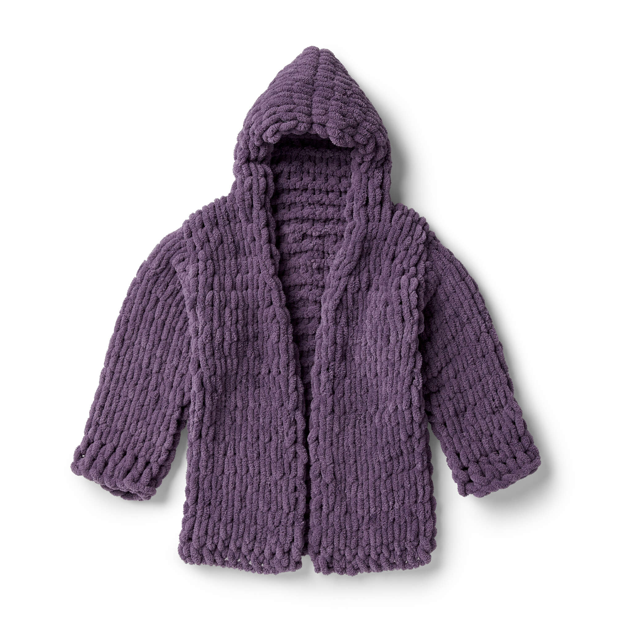Alize Free Sweater Loop Pattern Free Easy Bernat Alize EZ Hoodie Craft Pattern | Yarnspirations