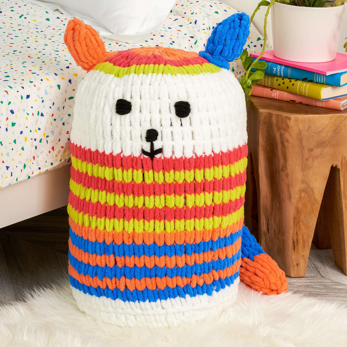 Craft Toy made in Bernat ALIZE BLANKET-EZ STRIPES yarn