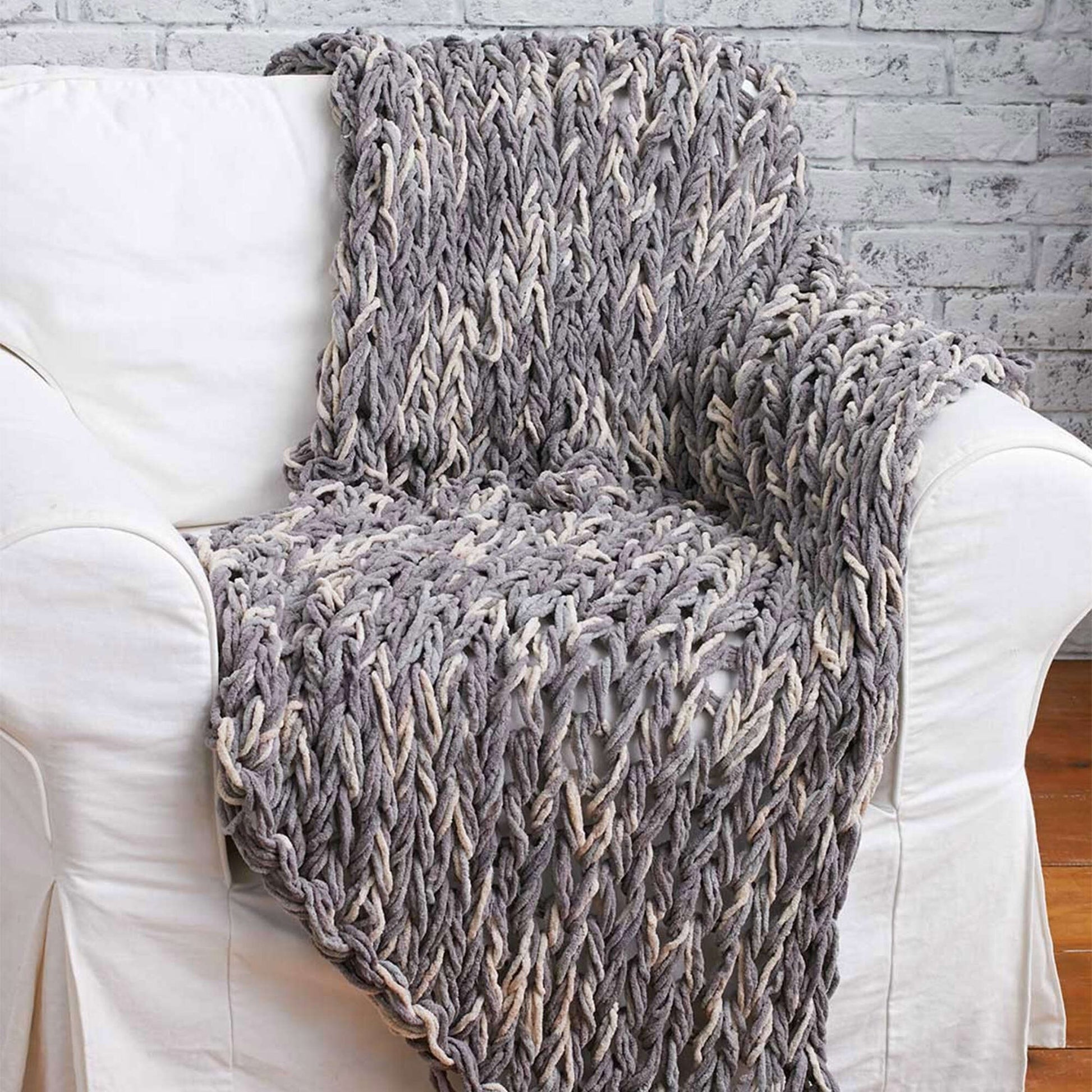Bernat Arm Knit 3-Hour Blanket Craft Blanket made in Bernat Blanket yarn