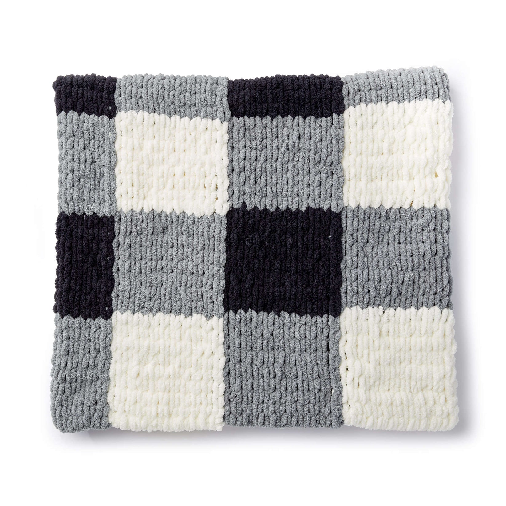 Free Experienced Bernat Alize EZ Checked Blanket Craft Pattern