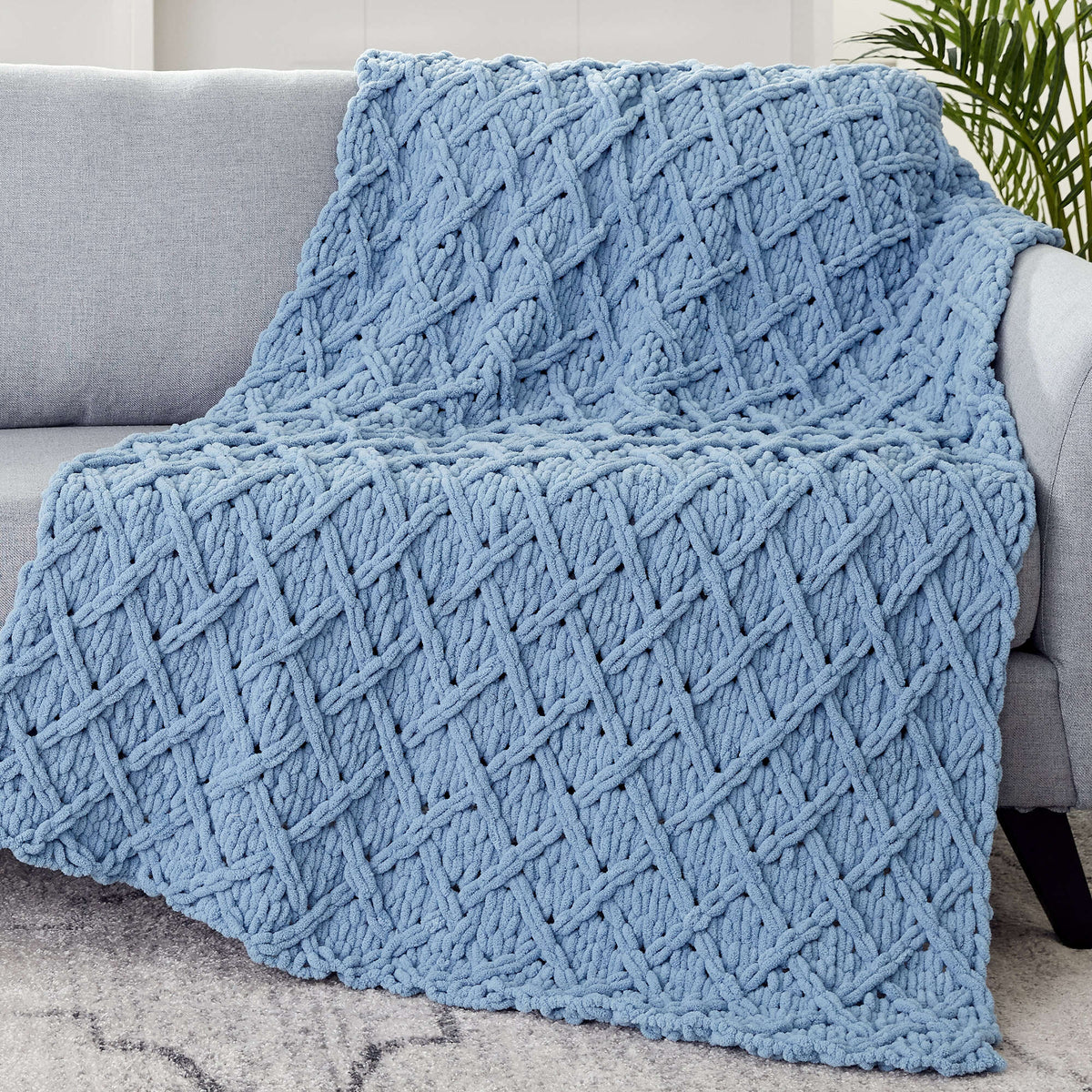 Craft Blanket made in Bernat Blanket-EZ yarn