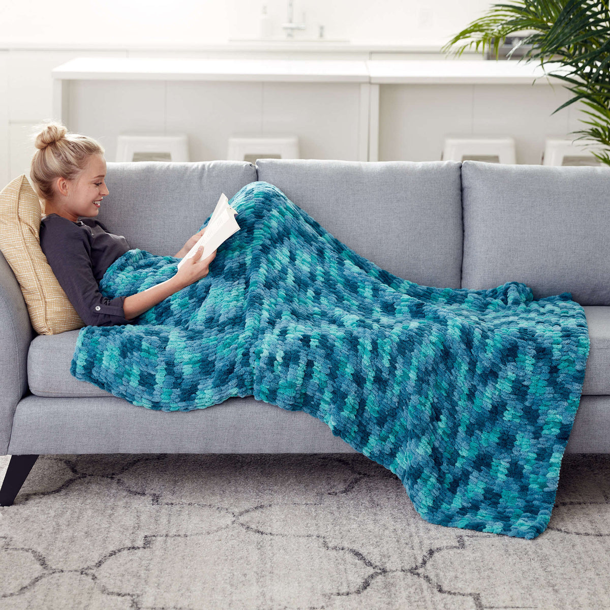 Craft Blanket made in Bernat Blanket-EZ yarn