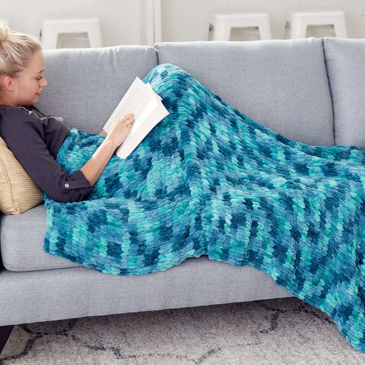 Craft Blanket made in Bernat Blanket-EZ yarn