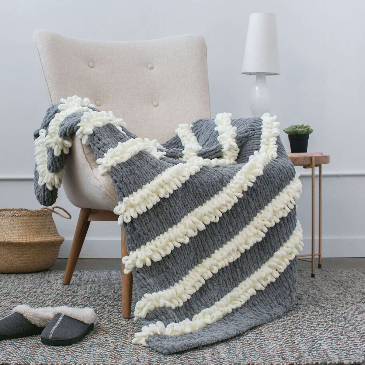 Craft Blanket made in Bernat Blanket-EZ yarn