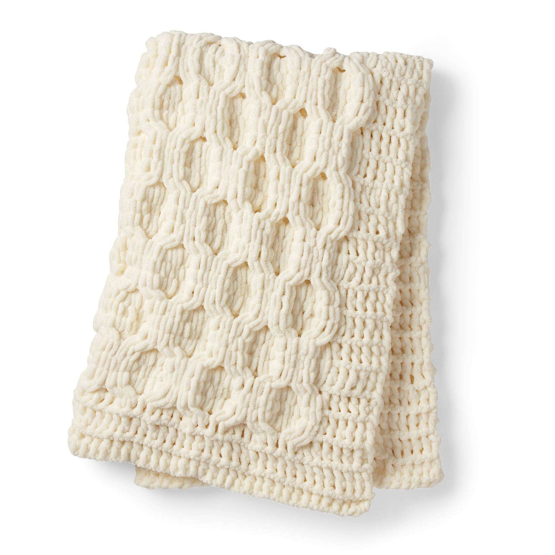 Free Bernat Alize EZ Blanket Honeycomb Cable Blanket Craft Pattern