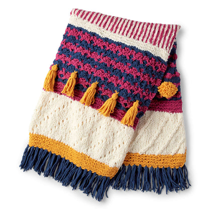 Bernat Festive Textures Knit Blanket Craft Blanket made in Bernat Blanket yarn