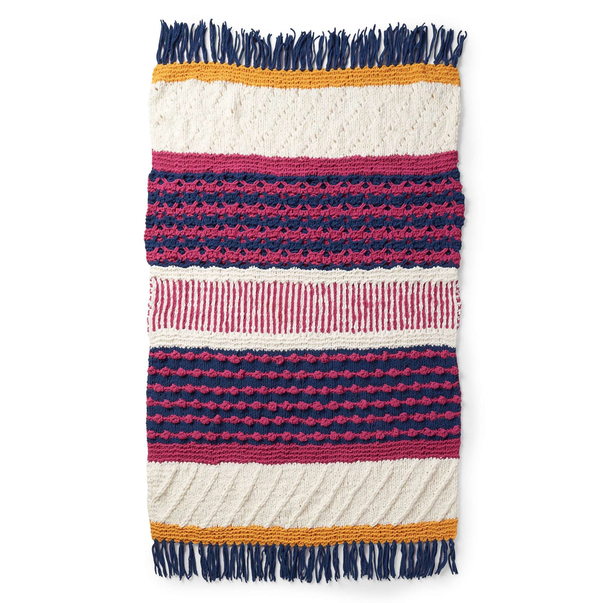 Free Bernat Festive Textures Knit Blanket Pattern