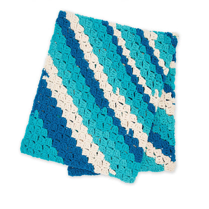 Bernat Striped C2C Crochet Blanket Craft Blanket made in Bernat Blanket yarn