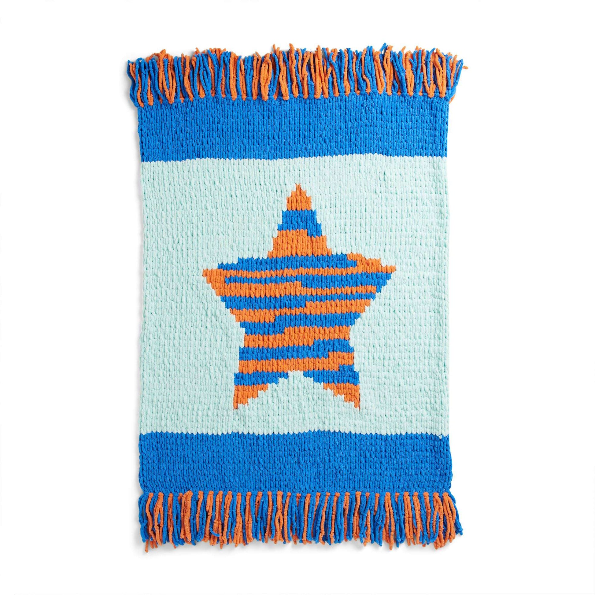 Free Bernat EZ Striping Star Blanket Craft Pattern