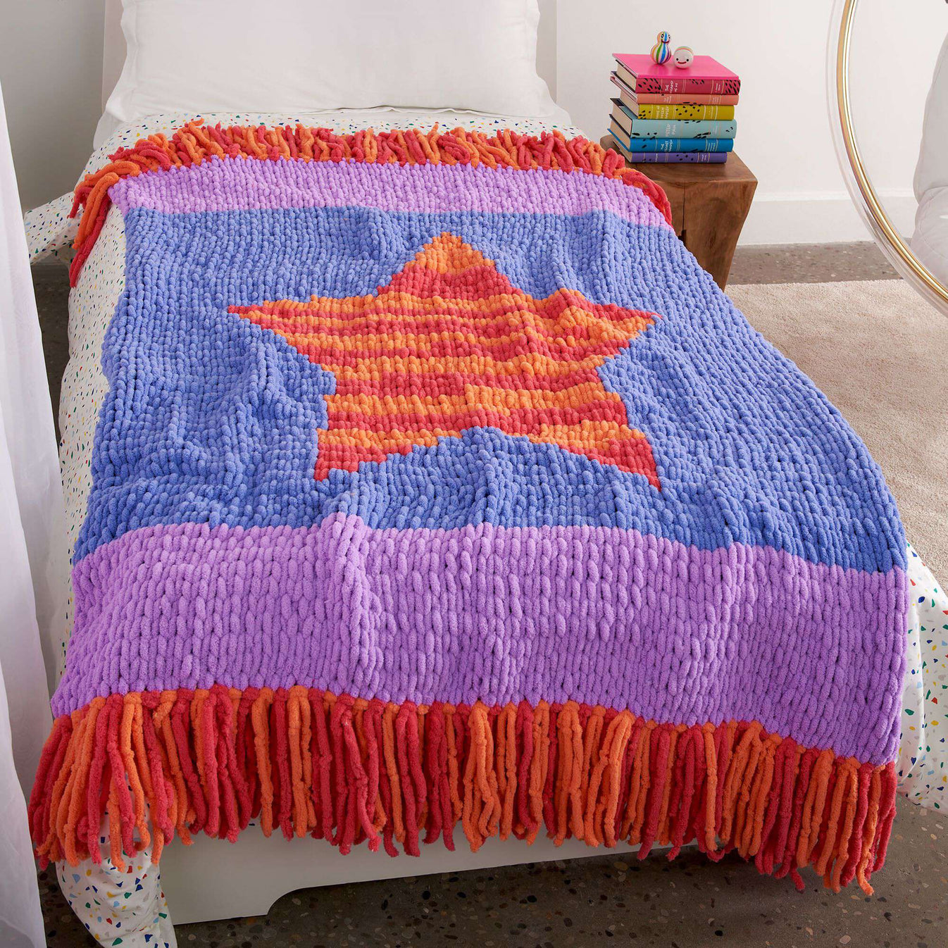 Bernat EZ Striping Star Blanket Yarnspirations