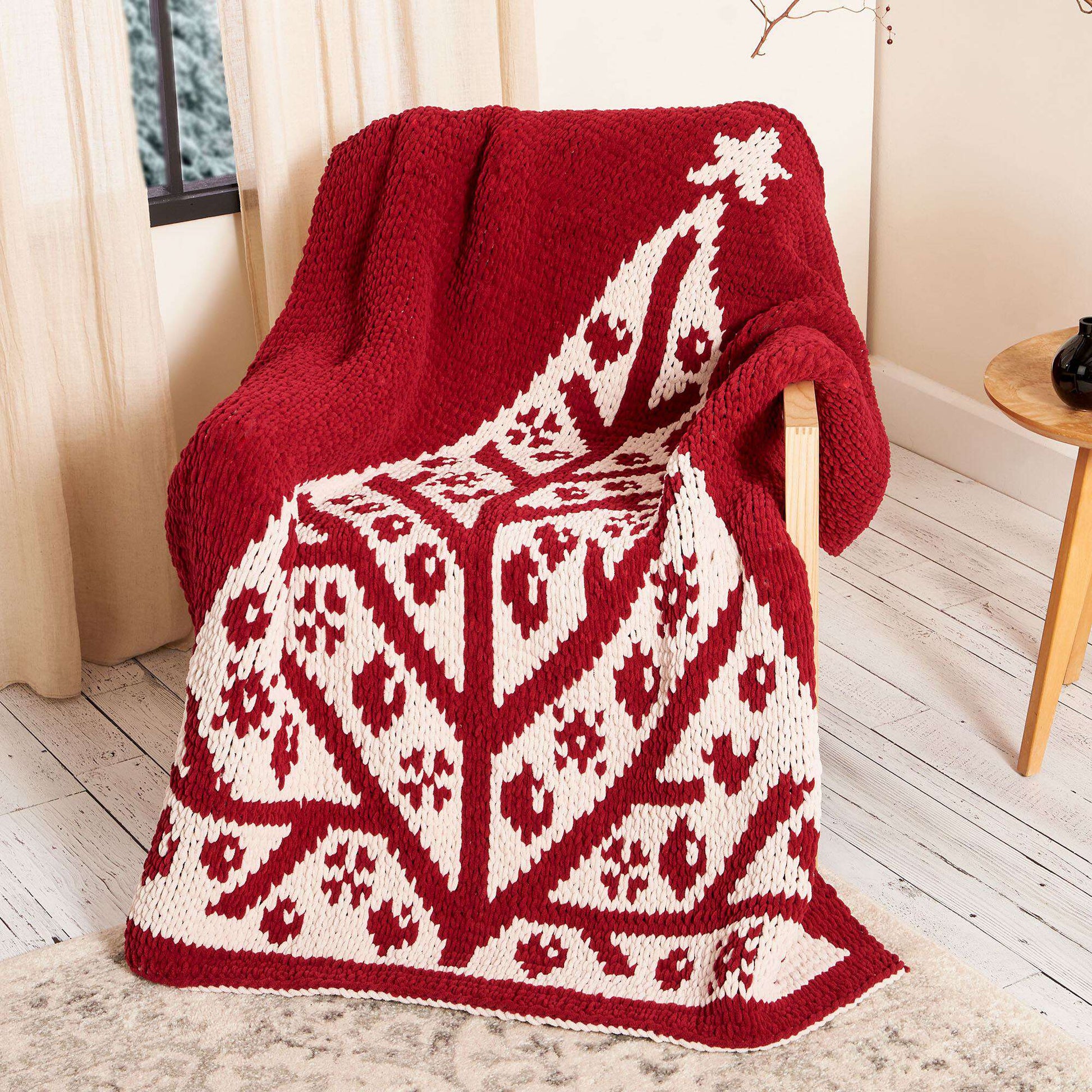 Bernat EZ Graph It Holiday Tree Blanket Yarnspirations