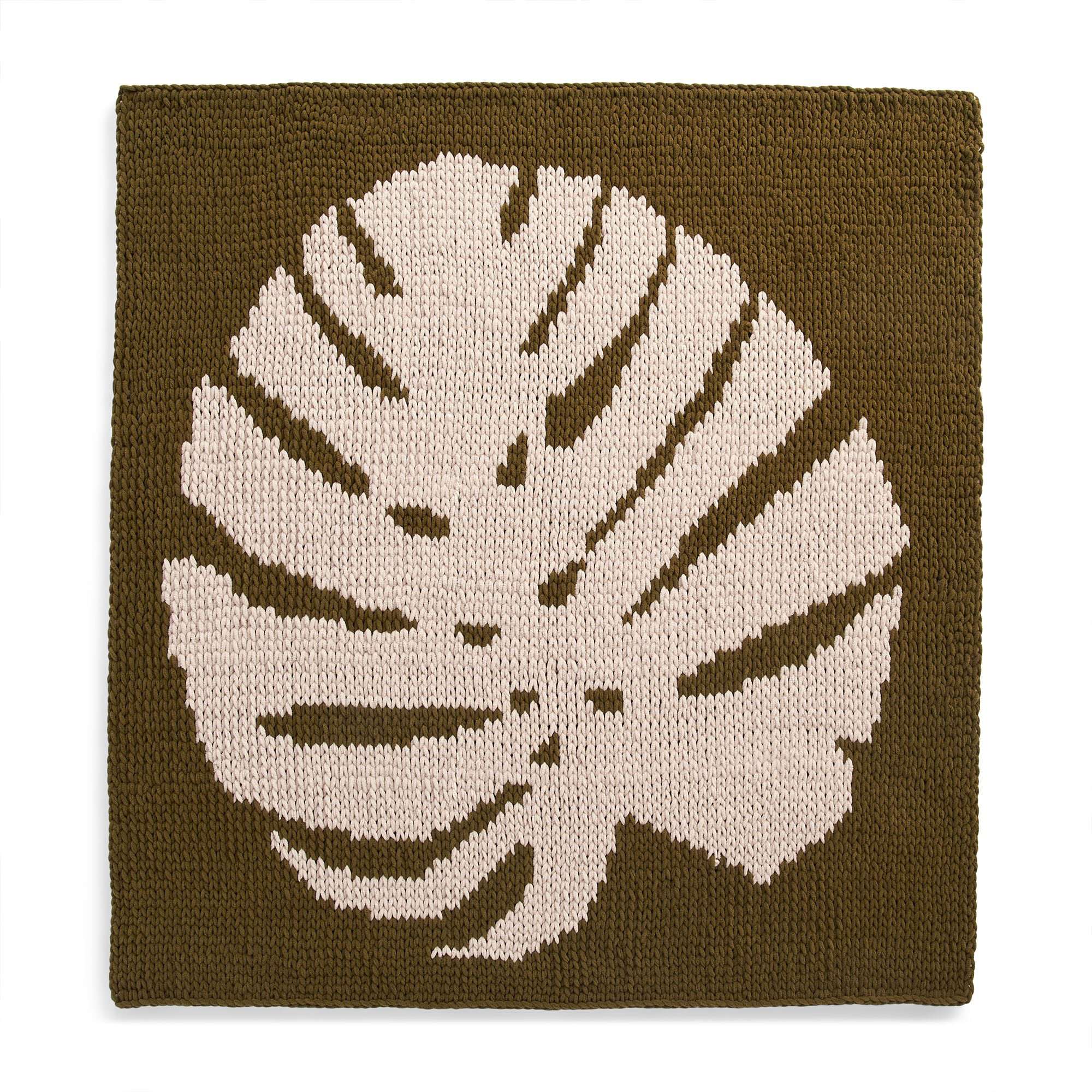 Free Easy Bernat EZ Graph It Monstera Leaf Blanket Craft Pattern