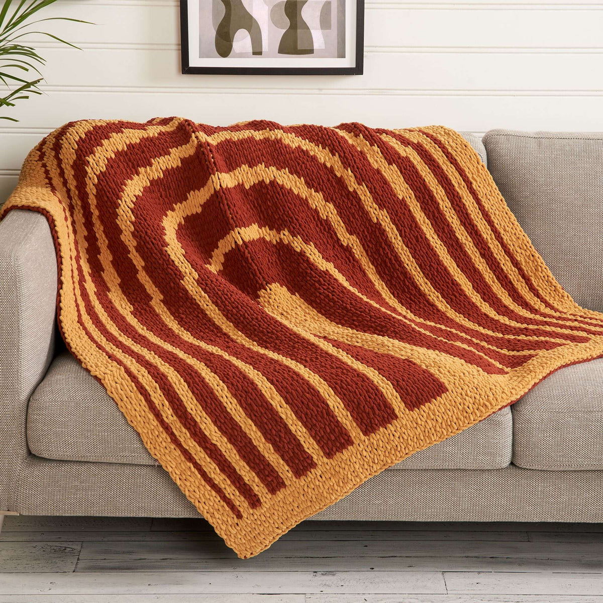 Craft Blanket made in Bernat Alize Blanket EZ Graph It yarn