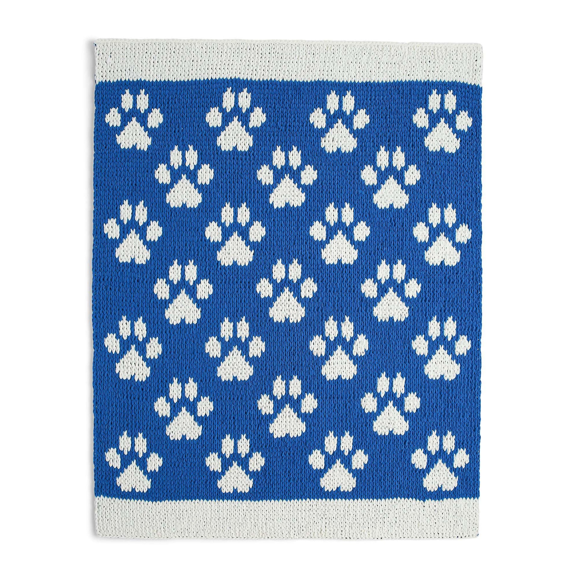 Bernat Paw Print Crochet Pet Rug Pattern Pattern