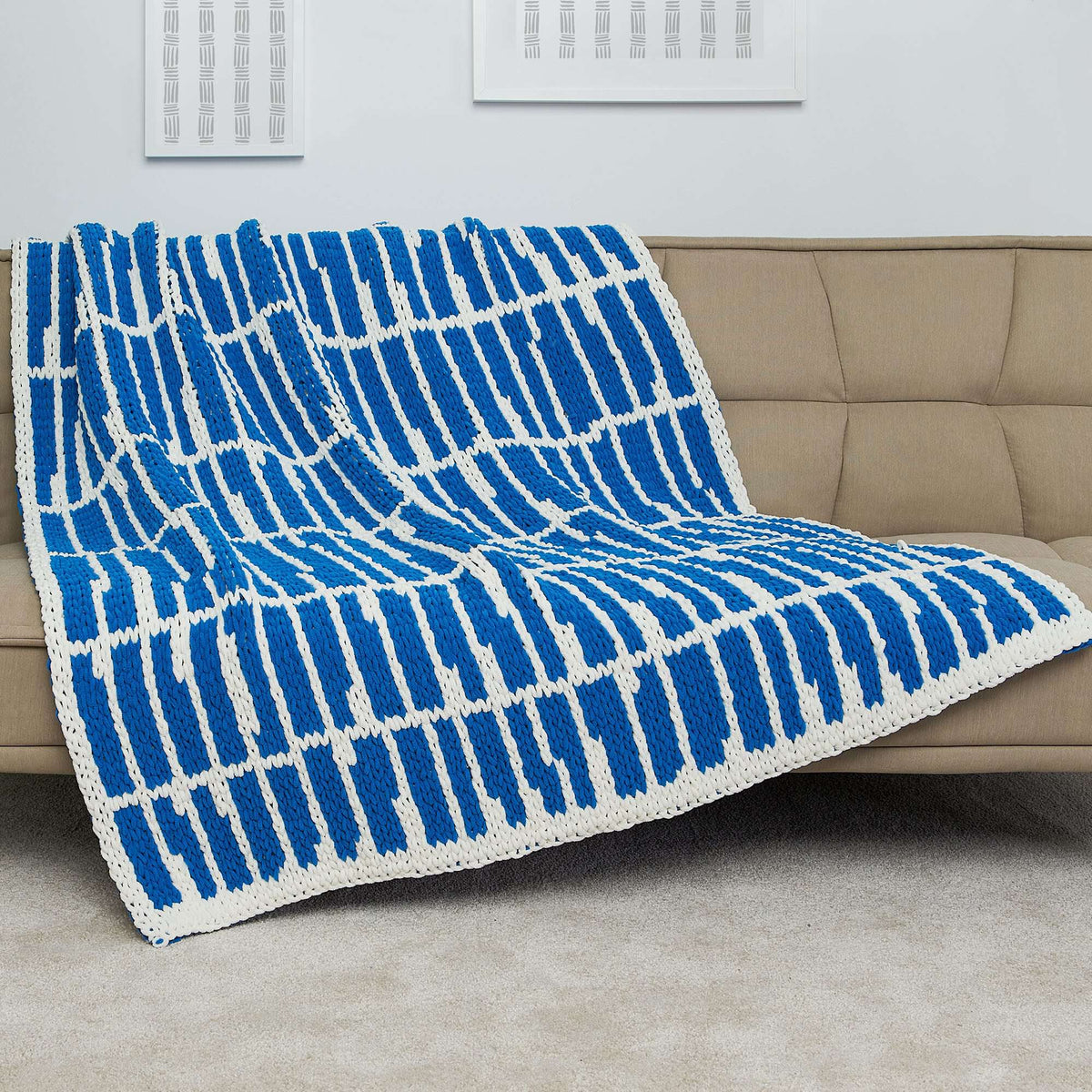 Craft Blanket made in Bernat Alize Blanket EZ Graph-it yarn