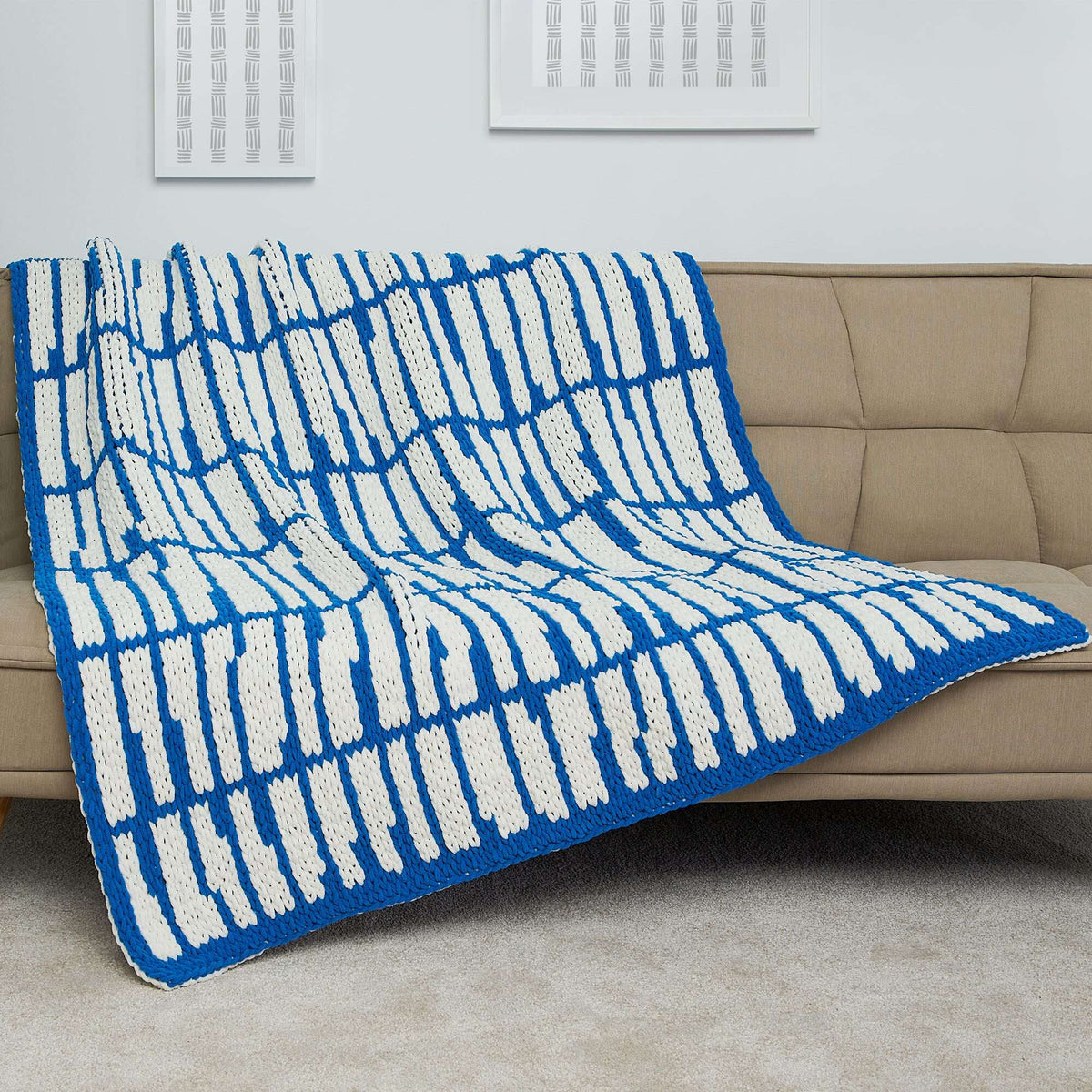 Craft Blanket made in Bernat Alize Blanket EZ Graph-it yarn