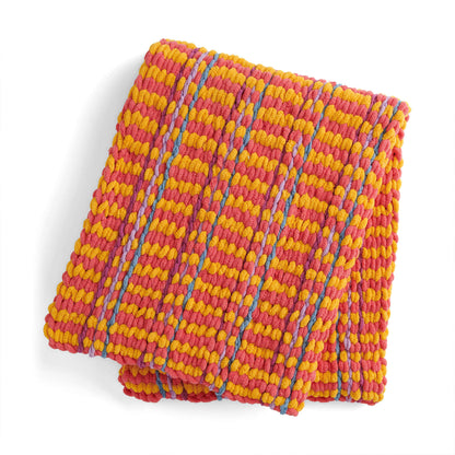 Bernat EZ Plaid Is Rad Blanket Craft Blanket made in Bernat Blanket EZ Stripes yarn