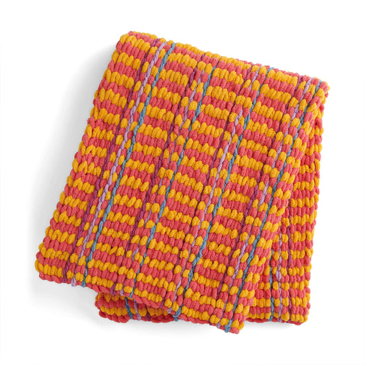 Craft Blanket made in Bernat Blanket EZ Stripes yarn