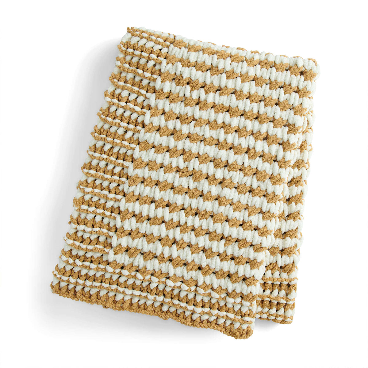 Craft Blanket made in Bernat Blanket EZ Stripes yarn