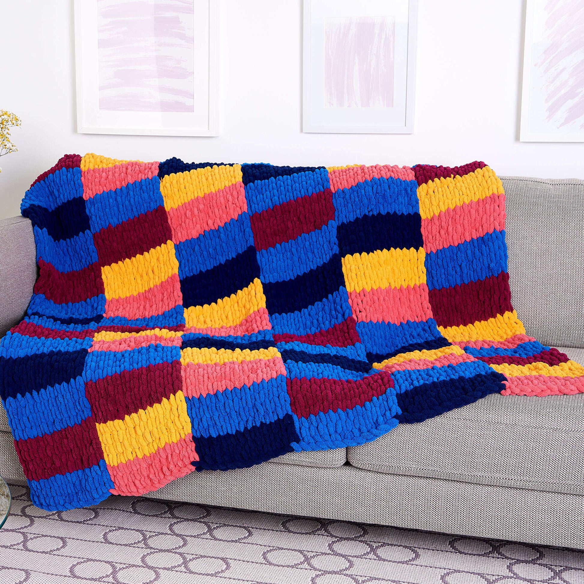 Bernat EZ Stripes Panel Blanket Yarnspirations