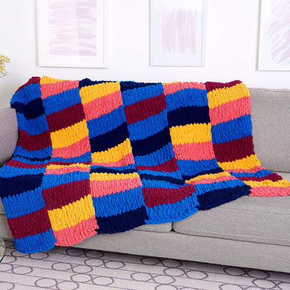Bernat Craft EZ Stripes Panel Blanket Craft Blanket made in Bernat Blanket EZ Stripes yarn