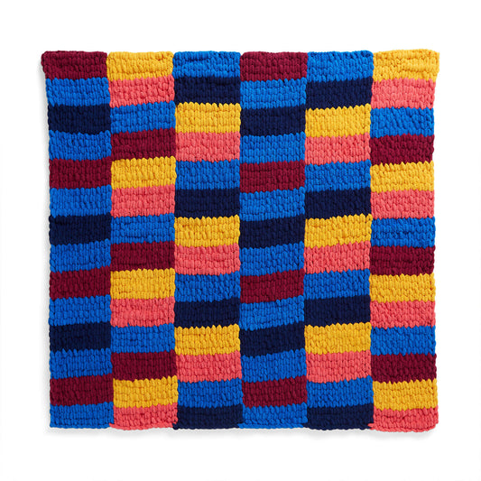 Craft Blanket made in Bernat Blanket EZ Stripes yarn
