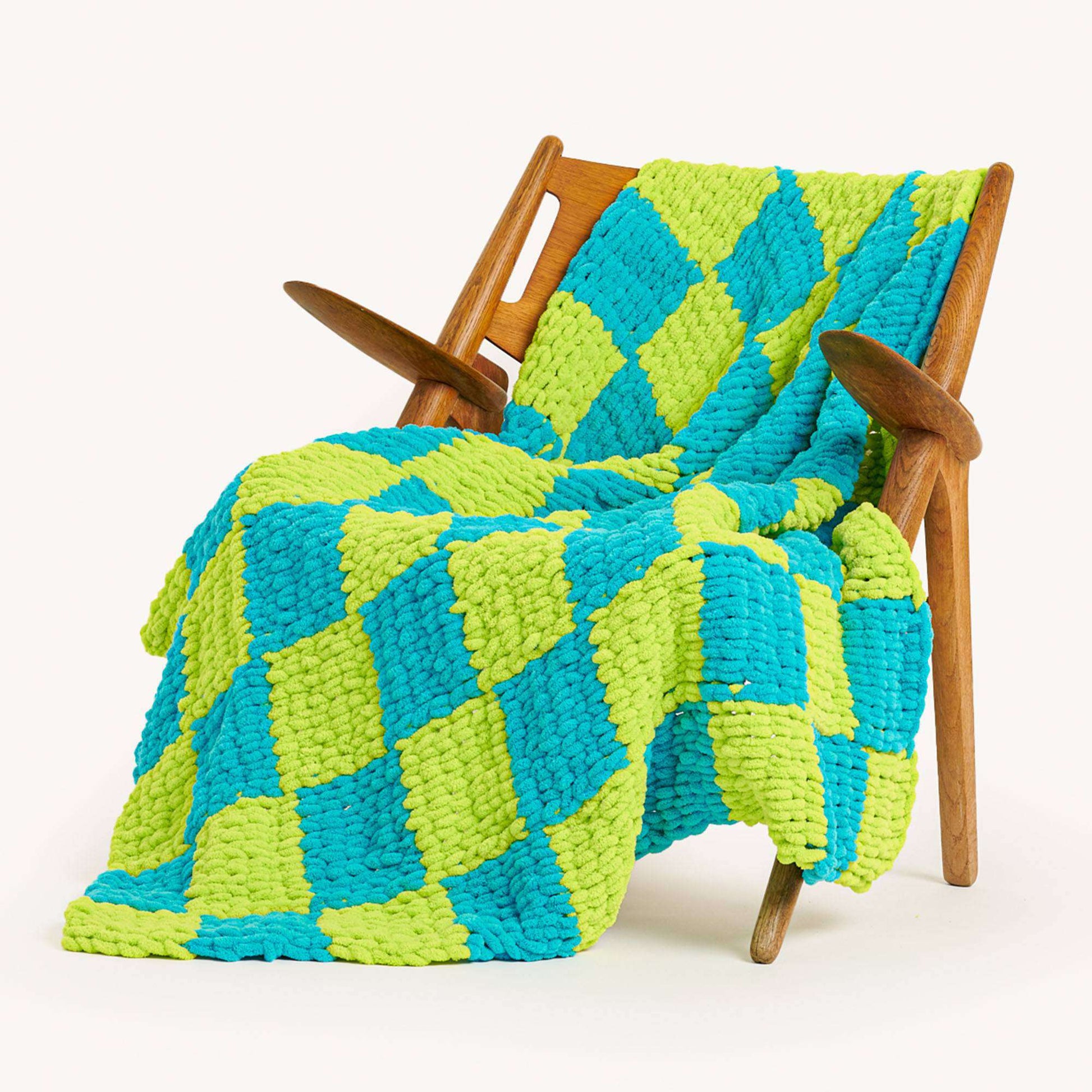 Free Bernat Craft EZ Checked Blanket Pattern