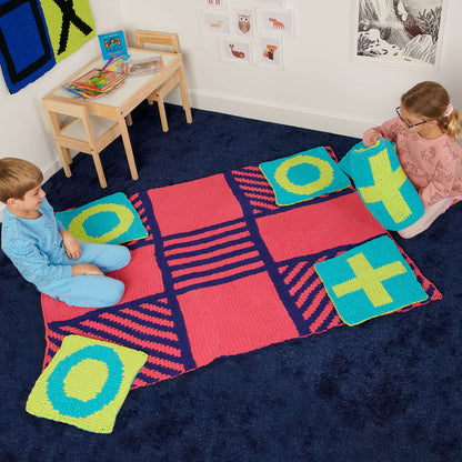 Bernat Craft EZ Graph It Noughts and Crosses Blanket Craft Blanket made in Bernat Alize Blanket EZ Graph-it yarn