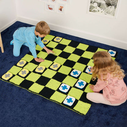 Bernat Craft EZ Graph It Checkers Blanket Craft Blanket made in Bernat Alize Blanket EZ Graph-it yarn