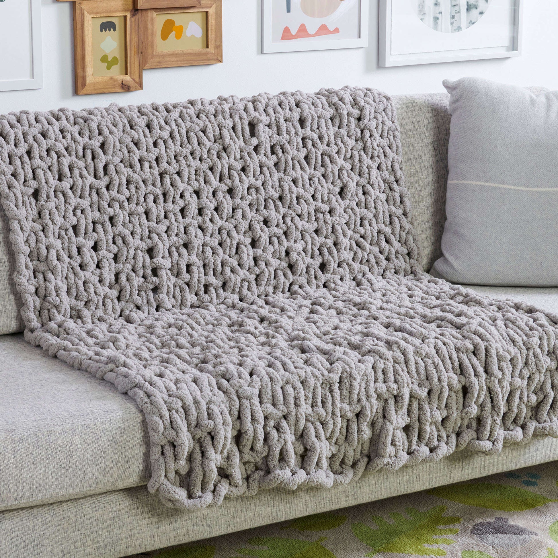Free Beginner Bernat Big Table Knit Blanket Craft Pattern Yarnspirations