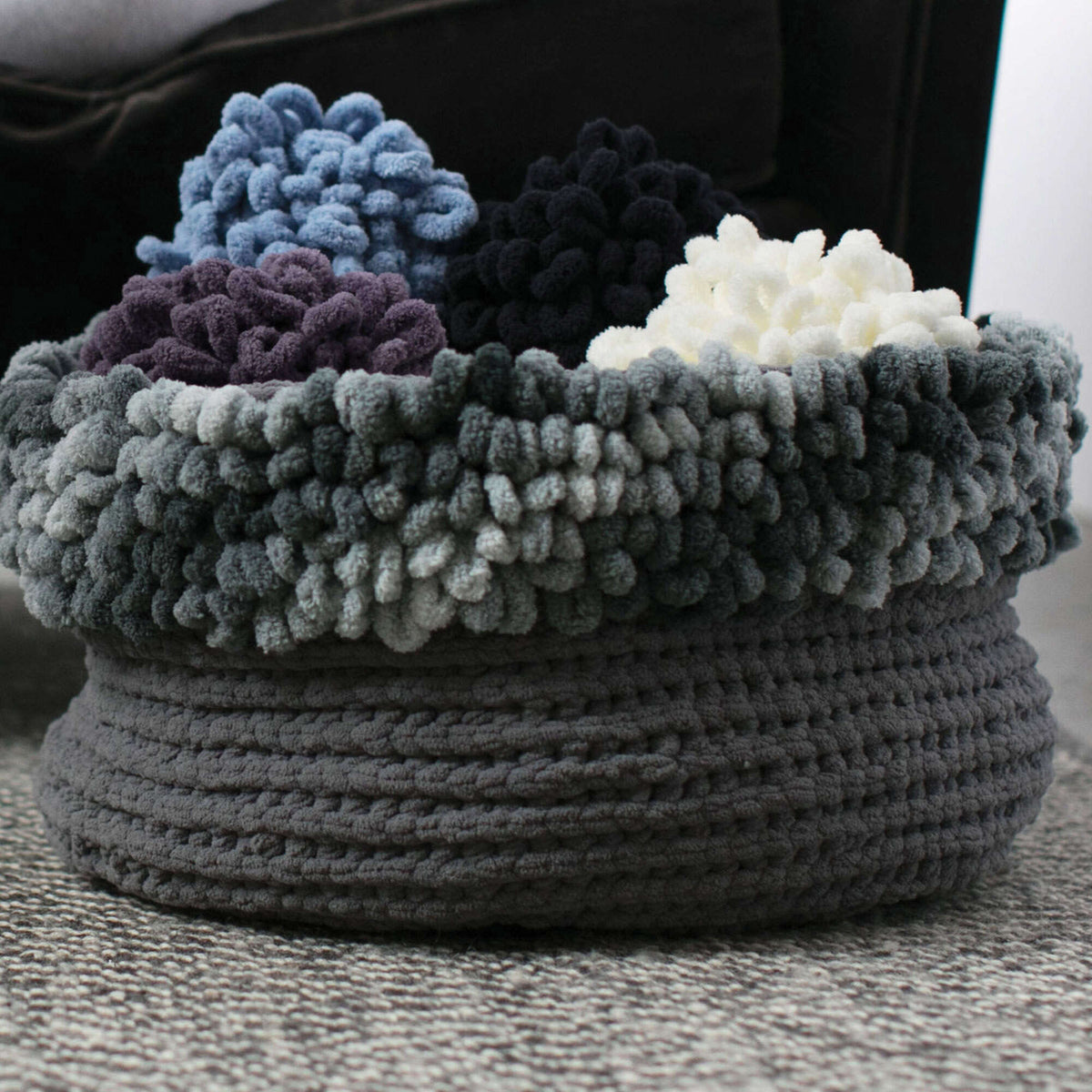 Craft Basket made in Bernat Blanket-EZ yarn