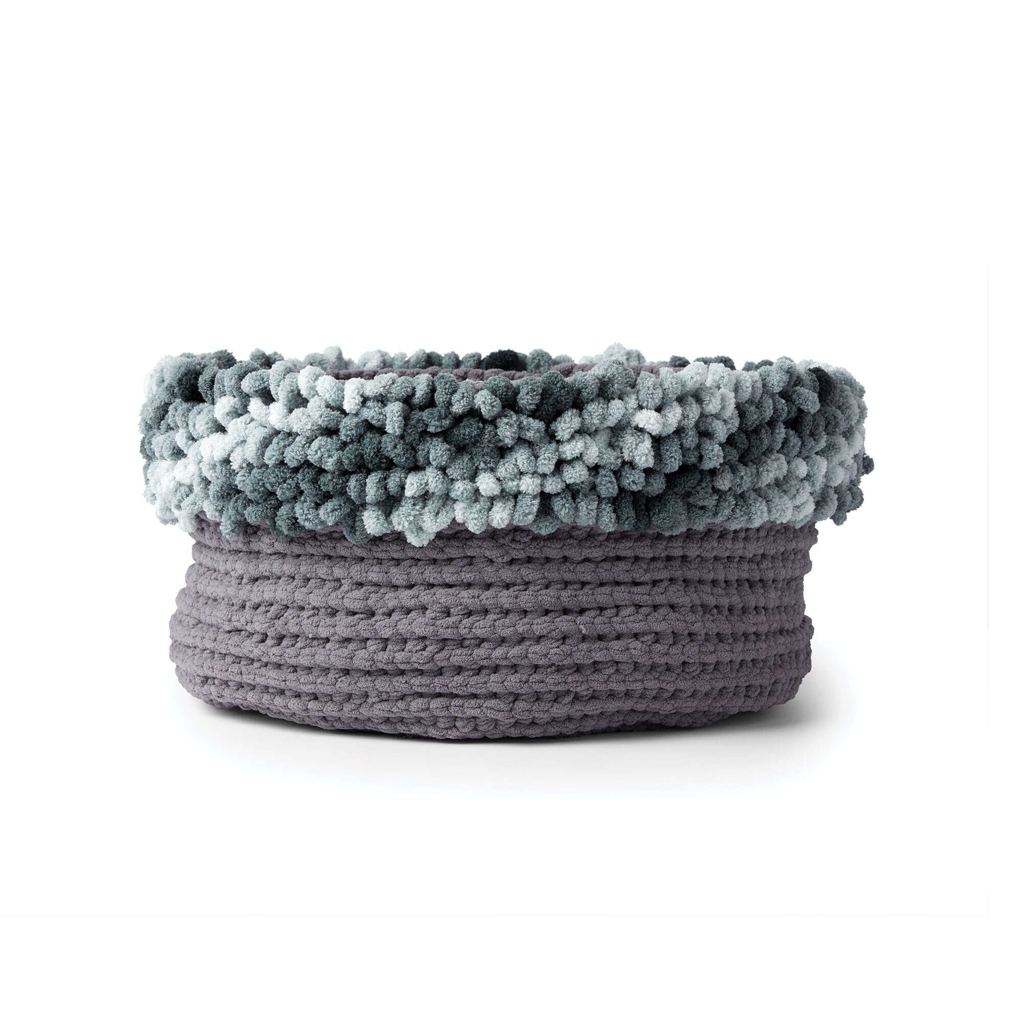 Free Easy Bernat Alize EZ Loopy Edge Crochet Basket Craft Pattern ...