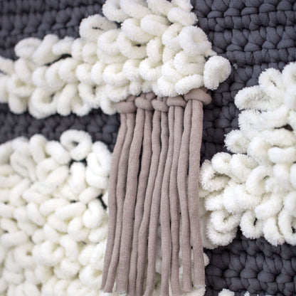 Bernat Alize EZ Cloudy Sky Crochet Wall Hanging Craft Interior Décor made in Bernat Blanket-EZ yarn
