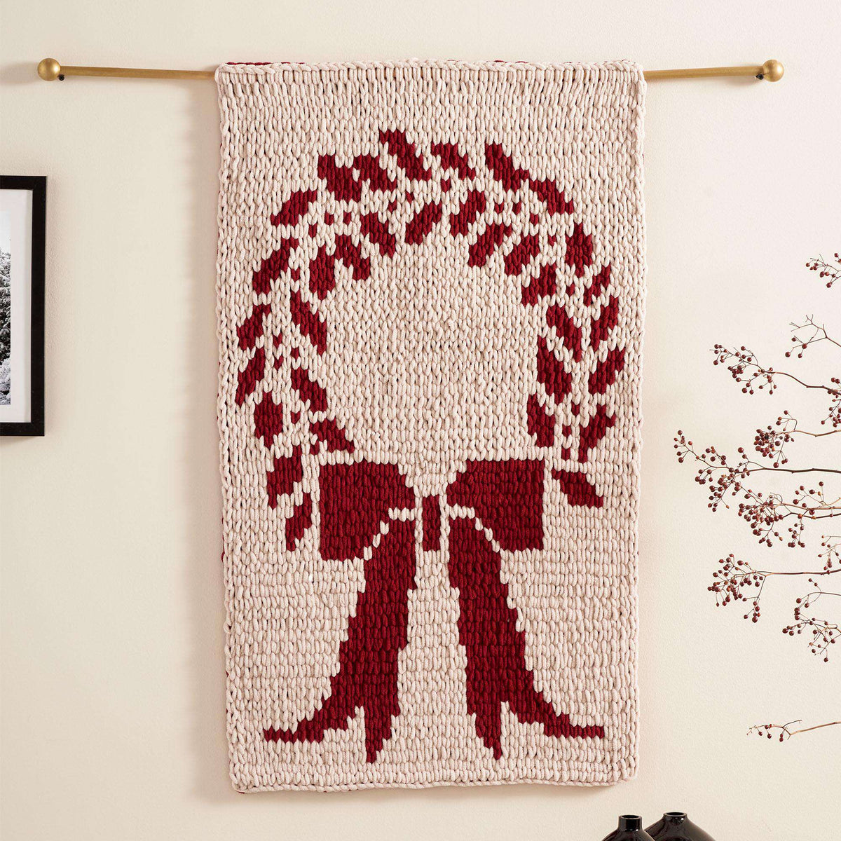 Craft Wall Hanging made in Bernat Alize Blanket EZ Graph It yarn