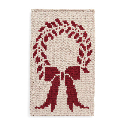 Bernat Craft EZ Graph It Holiday Wreath Wall Hanging Craft Wall Hanging made in Bernat Alize Blanket EZ Graph It yarn