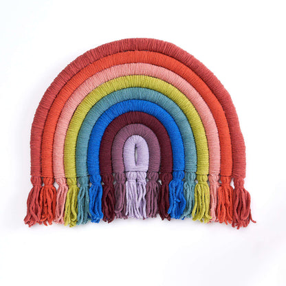 Bernat Craft Over The Rainbow Wall Hanging Craft Wall Hanging made in Bernat Blanket O'Go yarn