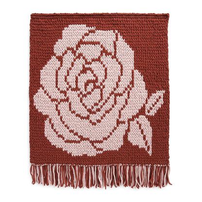 Bernat Craft EZ Graph It Rose Wall Hanging Craft Wall Hanging made in Bernat Alize Blanket EZ Graph-it yarn