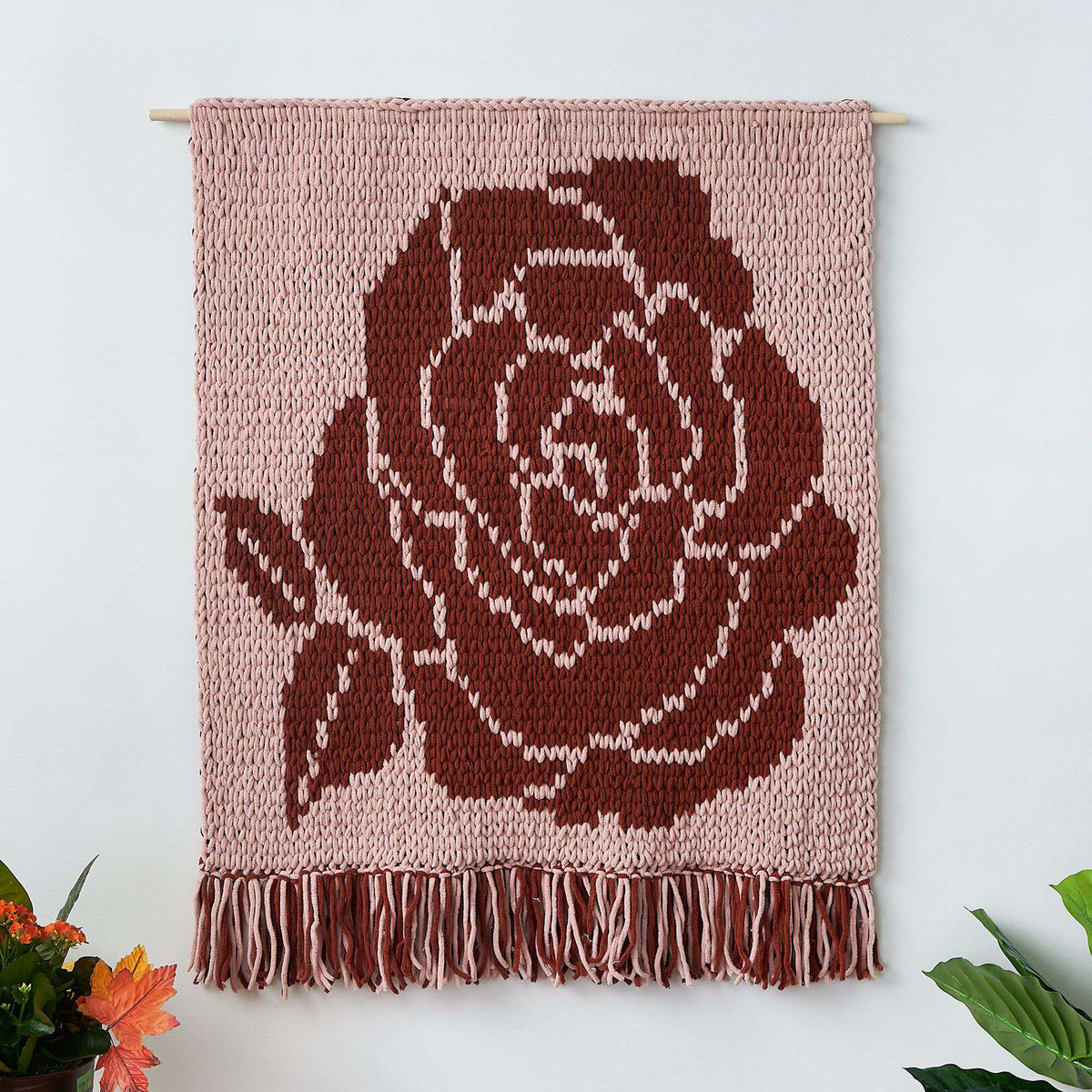 Craft Wall Hanging made in Bernat Alize Blanket EZ Graph-it yarn