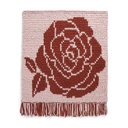 Bernat Craft EZ Graph It Rose Wall Hanging Craft Wall Hanging made in Bernat Alize Blanket EZ Graph-it yarn