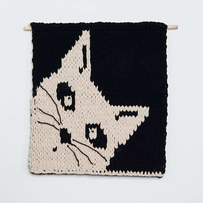 Bernat Craft EZ Graph It Kitty Wall Hanging Craft Wall Hanging made in Bernat Alize Blanket EZ Graph-it yarn