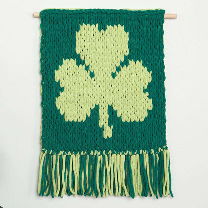 Bernat Craft EZ Graph It Shamrock Wall Hanging Craft Wall Hanging made in Bernat Alize Blanket EZ Graph-it yarn