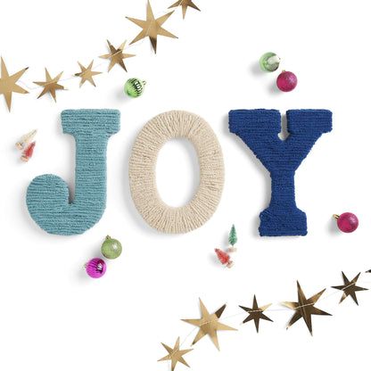 Bernat Holiday Joy Letter Art Craft Craft Accessory made in Bernat Blanket O'Go yarn