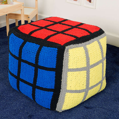 Bernat EZ Graph It Puzzle Cube Storage Pouf Craft Craft Accessory made in Bernat Alize Blanket EZ Graph-it yarn